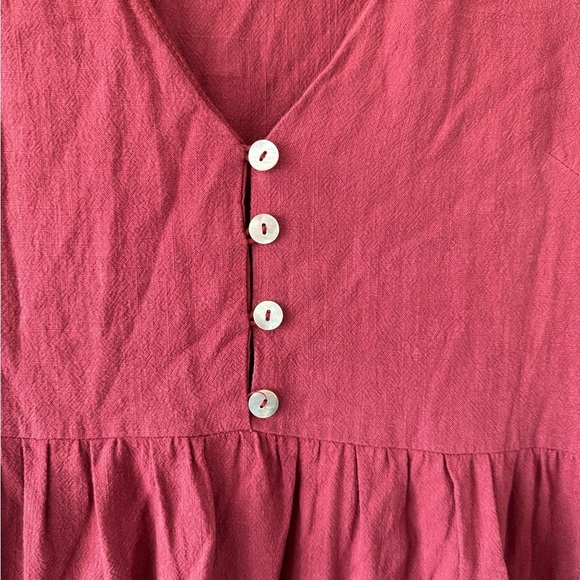 In the Beginning - Burgandy/Red dress with front bottoms and side zipper - Picture 2 of 8